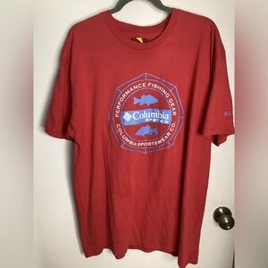 Columbia Red Short-Sleeve Fishing Graphic Tee XXL